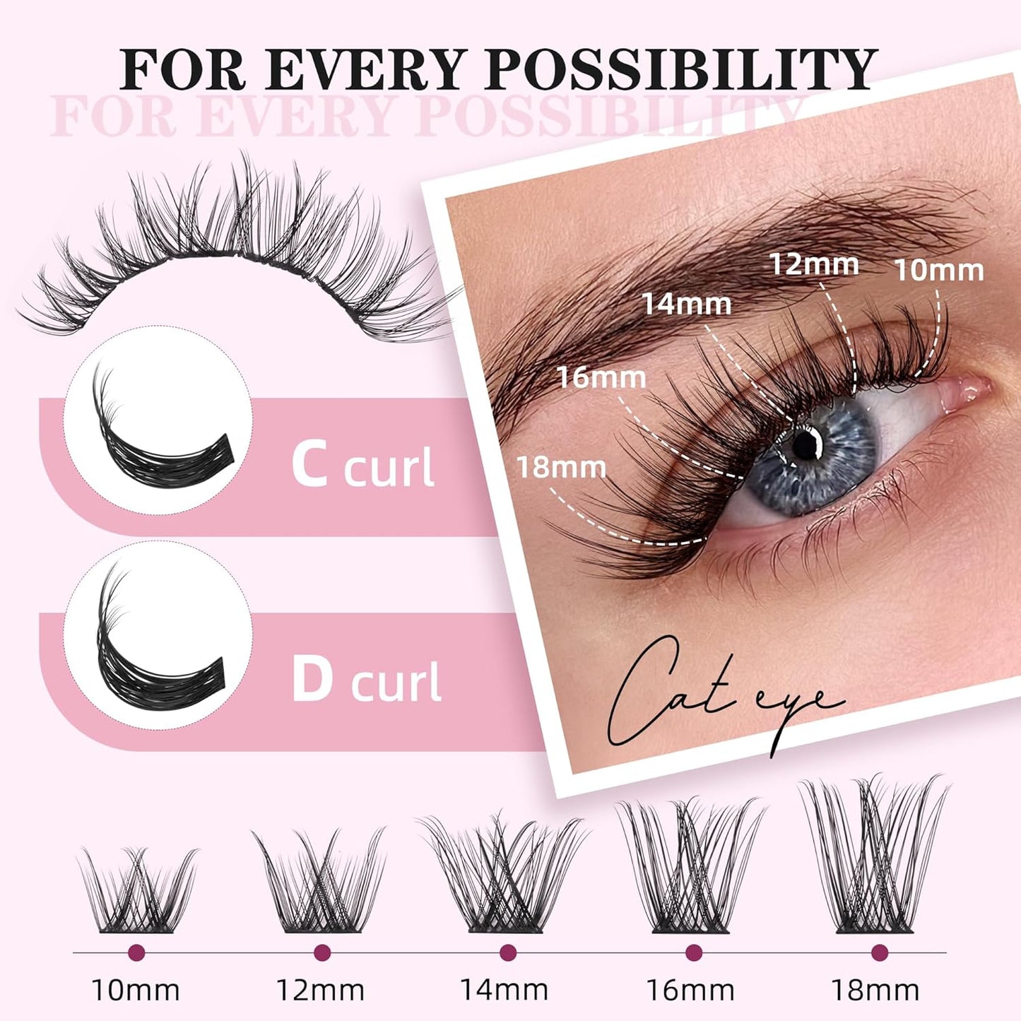 DIY Lash Extension Kit - 280pcs Individual D Curl Cluster Eyelashes