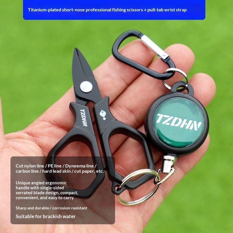 Multi-Function Stainless Steel Fishing Scissors with Safety Lanyard