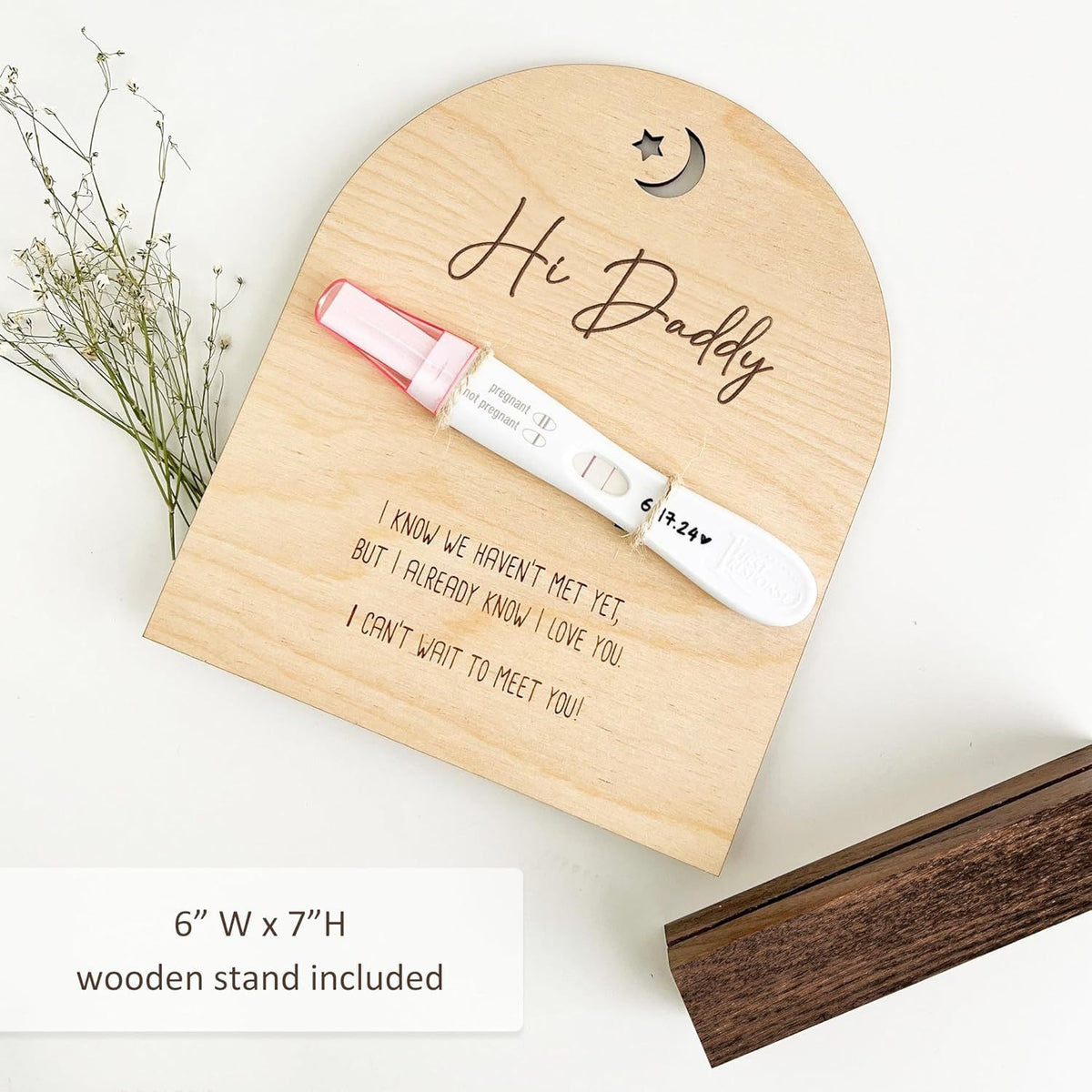Pregnancy Reveal Wooden Sign - Keepsake Plaque for Baby Announcement & Photo Prop