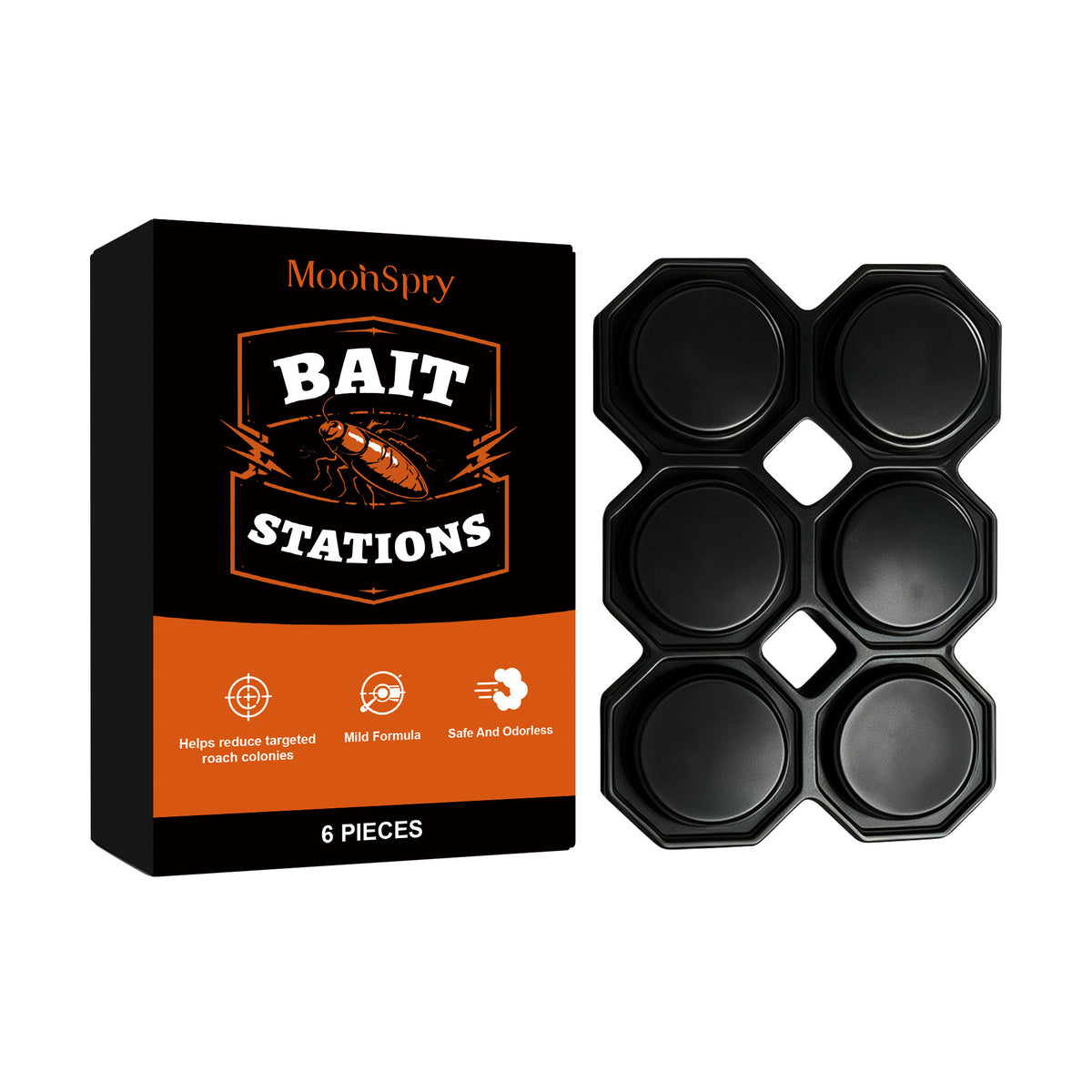 Cockroach Bait Stations Pack of 6 for Home Pest Control - Suit Style