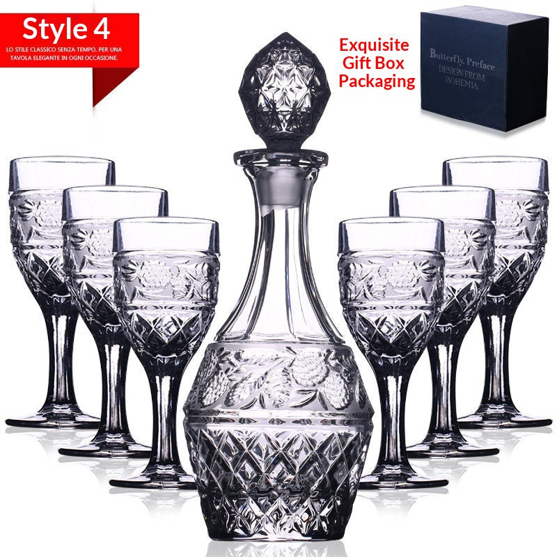 Crystal Glass Liquor Glass Set - Multiple Sizes, Elegant Drinkware Collection