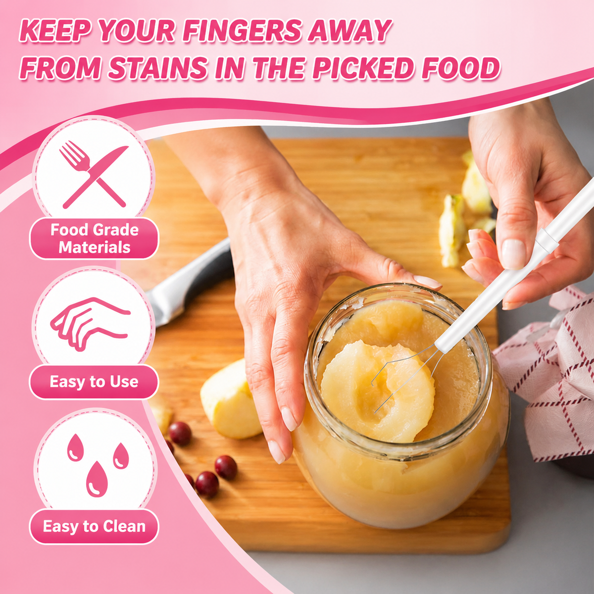 Stainless Steel Pickle and Food Picker - Multi-Functional Kitchen Tool