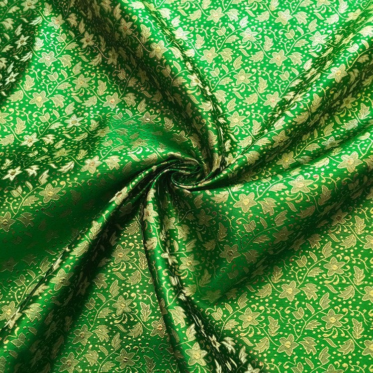 Pentagram Jacquard Fabric - Green & Yellow Home Textile Material 1M