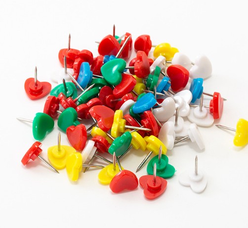 Flat Love Thumbtacks Pack of 50 for Office & Home Organization