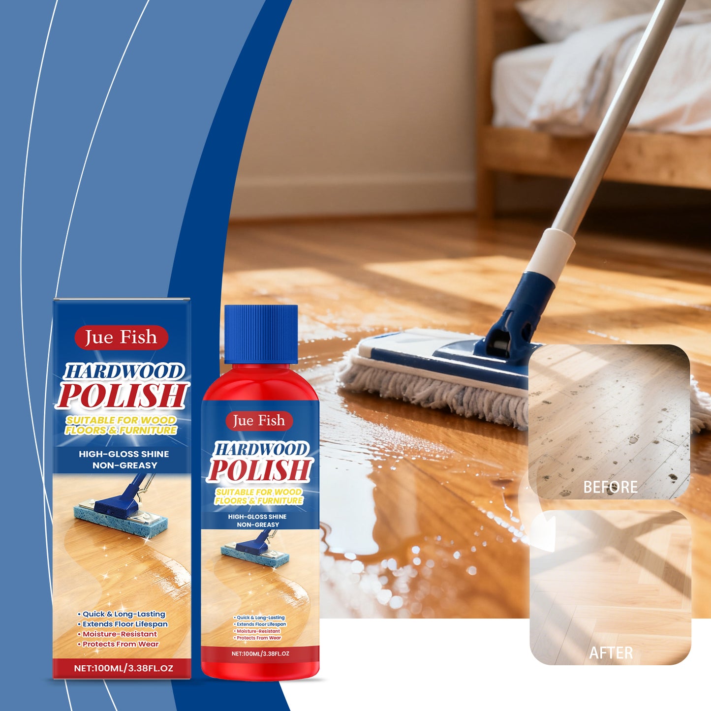 Wood Floor Polishing Agent 100ml - Protects & Restores Shine