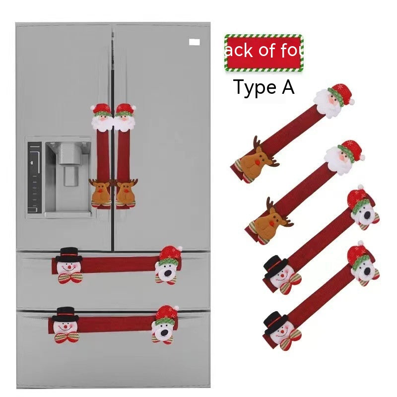 Christmas Refrigerator Handle Cover Set - Holiday Decor for Kitchen