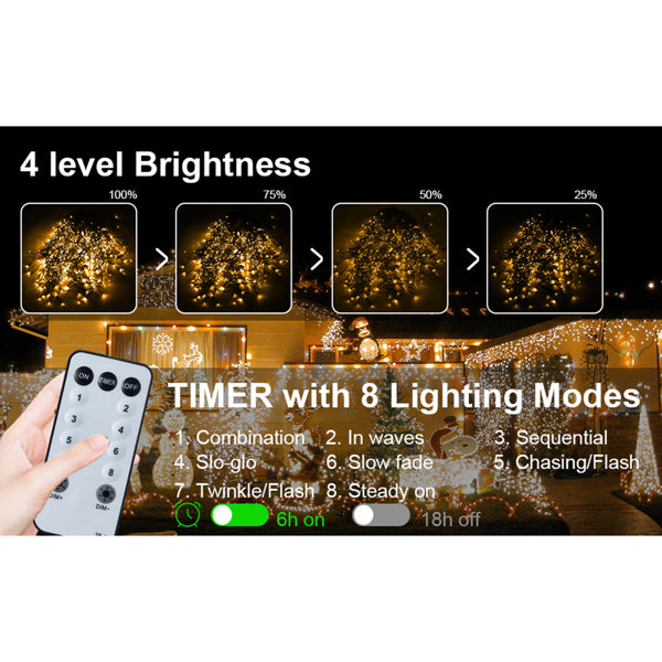 Warm White Ice Bar Lamp with 8 Modes and Timer Function