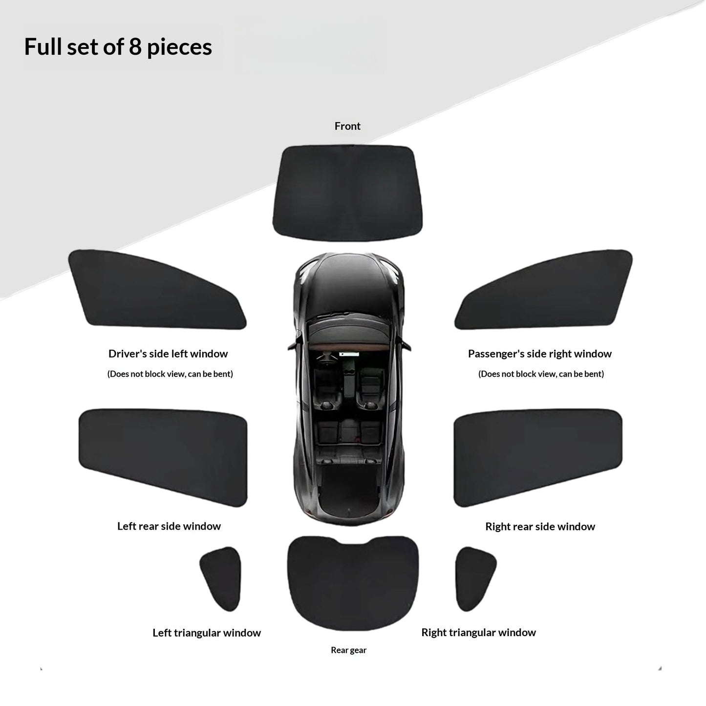 Blackout Car Curtains Set for Model 3, Y & YL - Fully Insulating Sun Shade