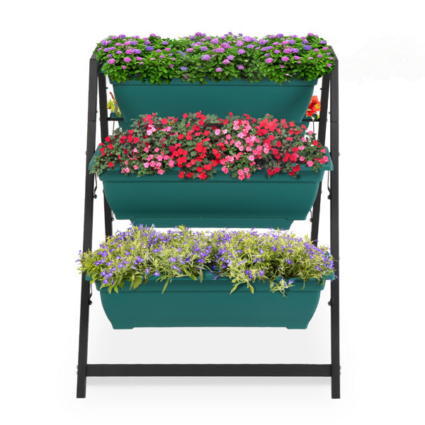 Green Tiered Garden Planting Pots Set - 5 Floors Outdoor Indoor Planters