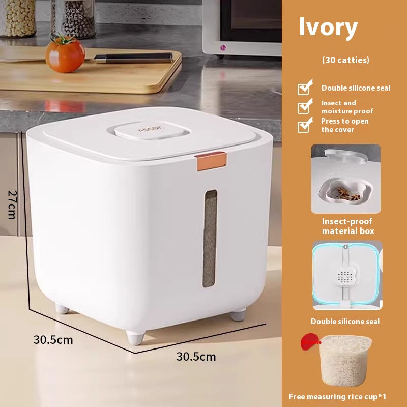 Insect-Proof Moistureproof Food Storage Bucket - Large Capacity, Sealed Food Grade