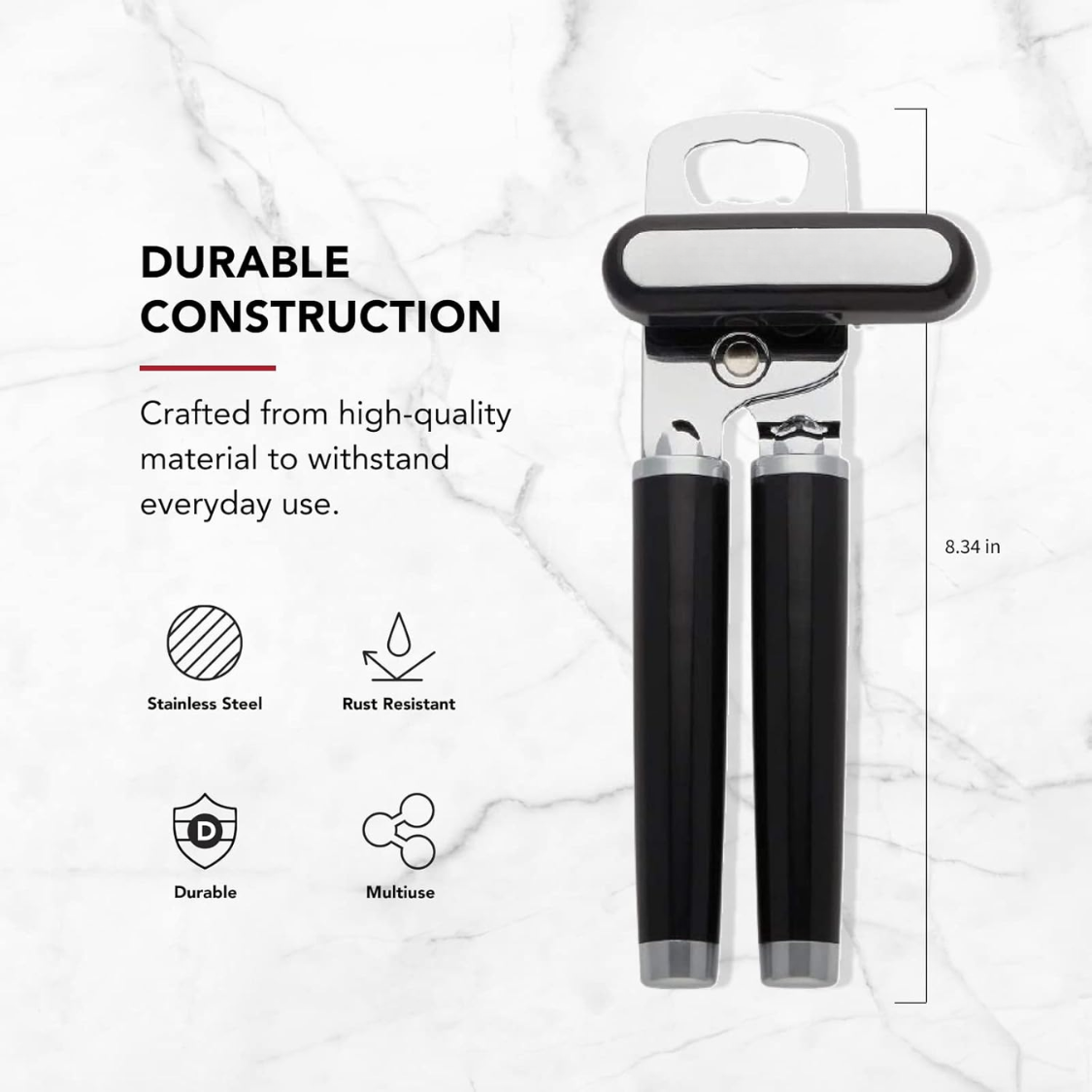 Classic Multifunction Can Opener And Bottle Easy To Use, Razor Sharp