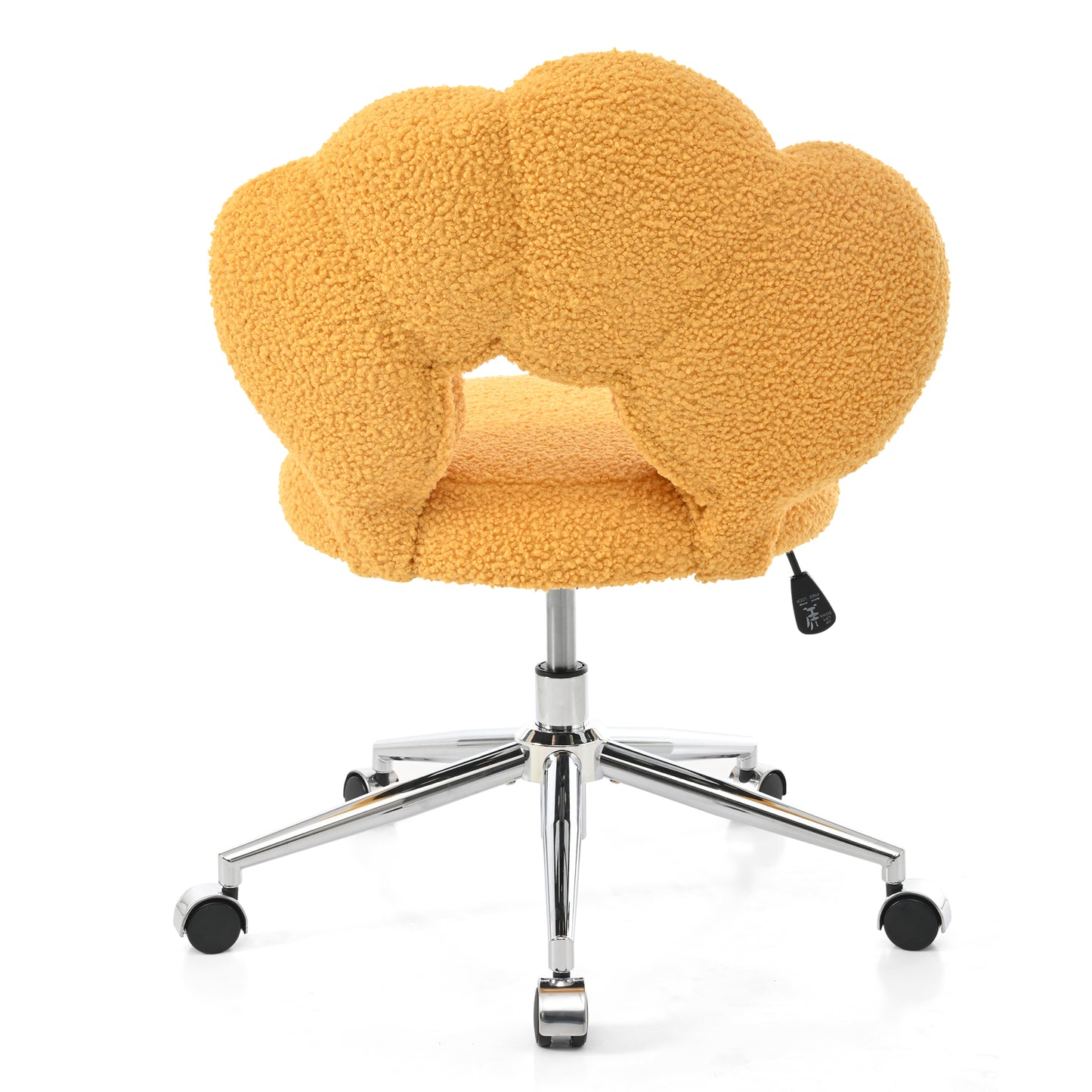 Height Adjustable 360° Swivel Chair - Yellow Teddy Fabric