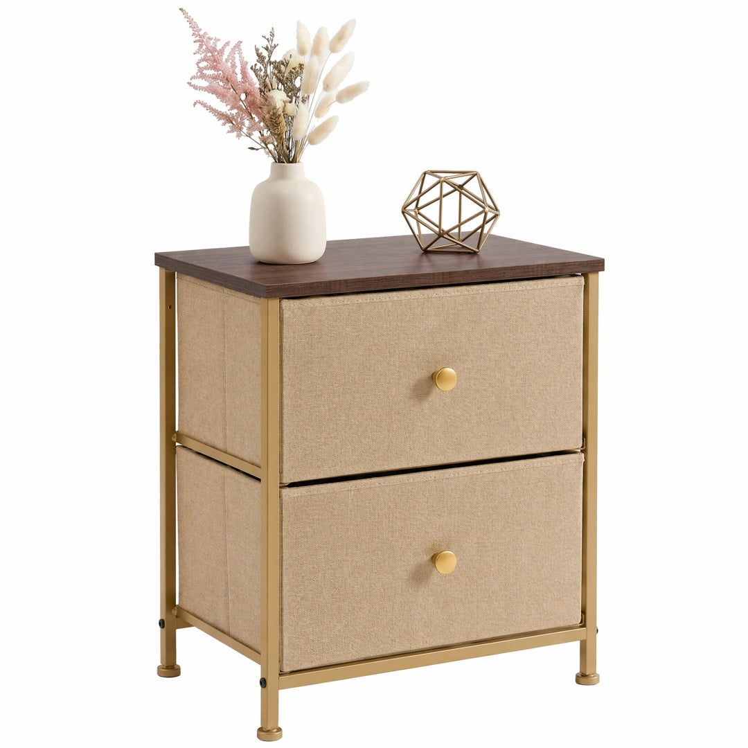 Double Drawer Bedside Table - Versatile Storage for Bedrooms & Living Rooms