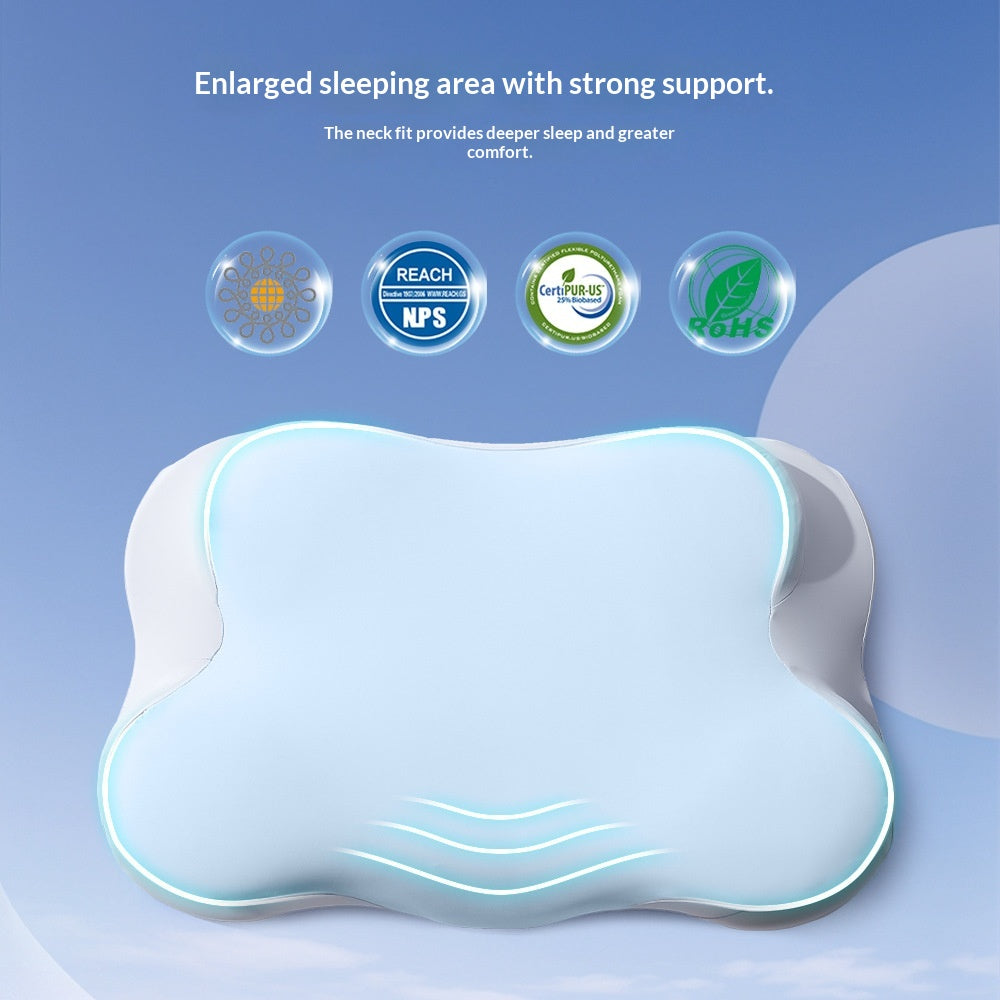 Height-Adjustable Memory Foam Pillow for Neck Support - Household Shaped