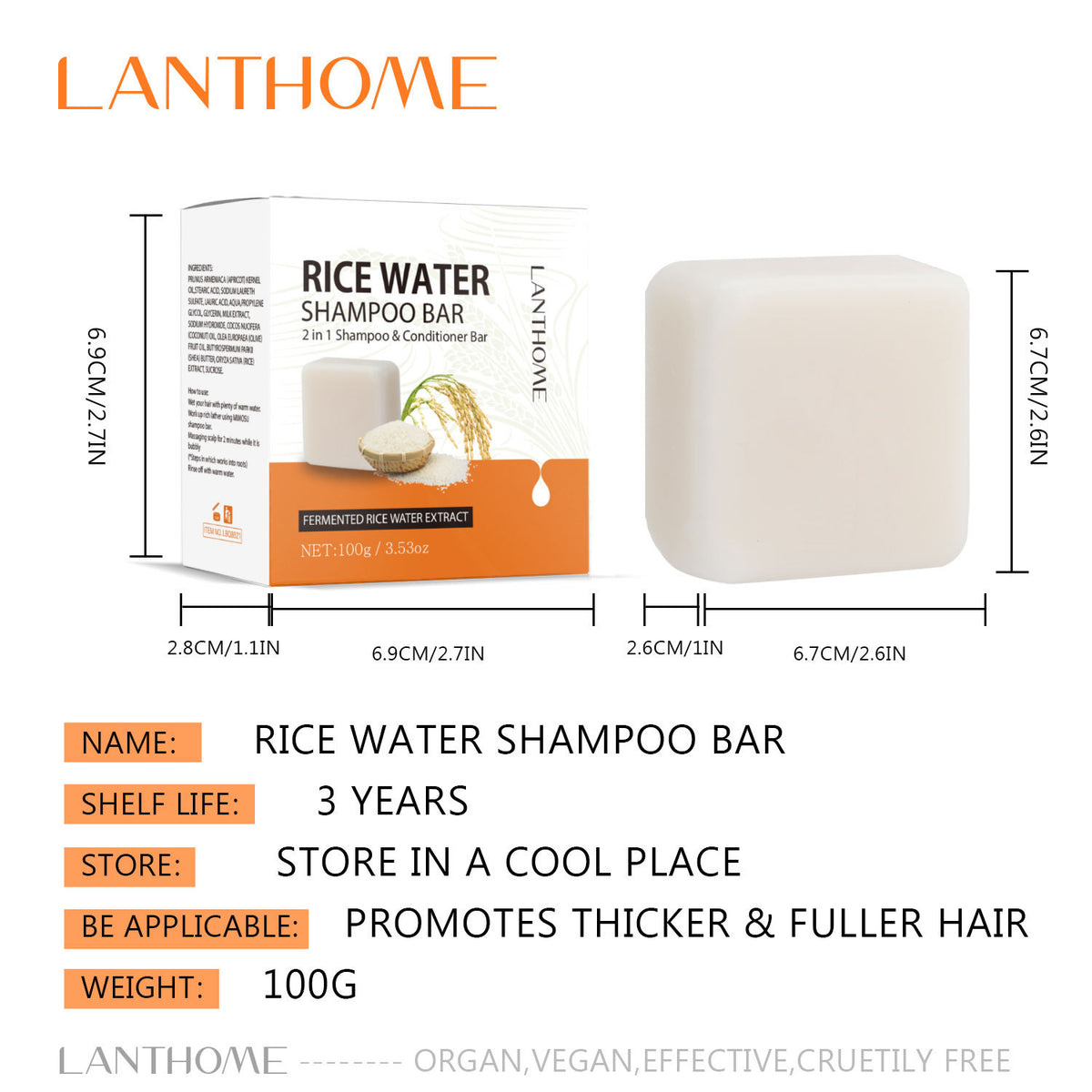 Rice Water Hair Care Soap - Thicker Fuller Hair