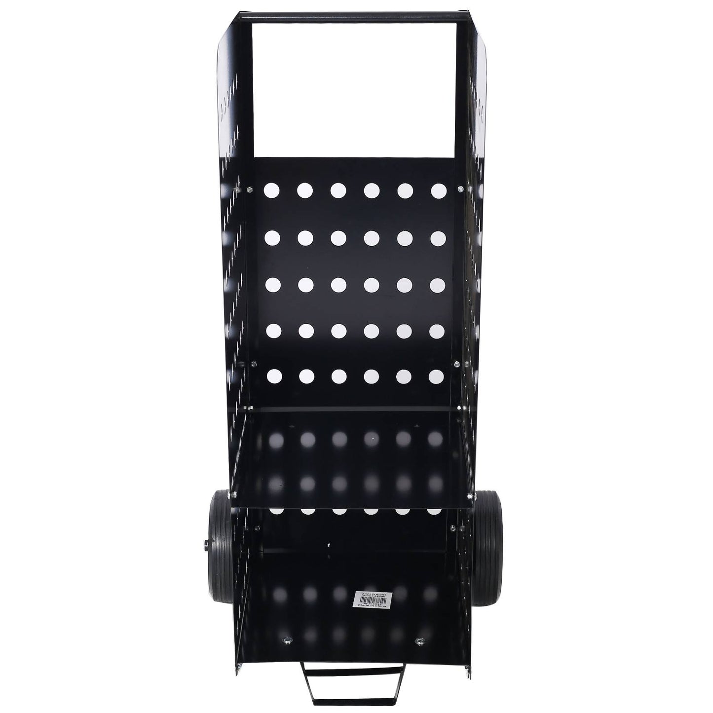 Firewood Cart with Rubber Wheels - Outdoor Log Rolling Carrier Black