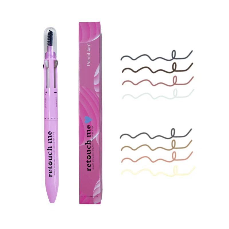 4-in-1 Makeup Pen Beauty Tool for Eyebrow, Eye Shadow & Blush - Natural Style