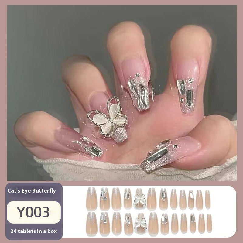 Women's Nail Art Kit with Detachable Color Variants - Spicy White Armor Design