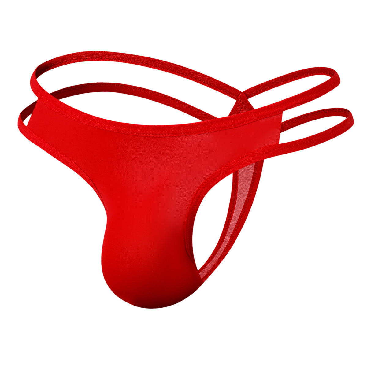 Men's Low Waist Silky Thong Underwear - Sexy Breathable Nylon Briefs