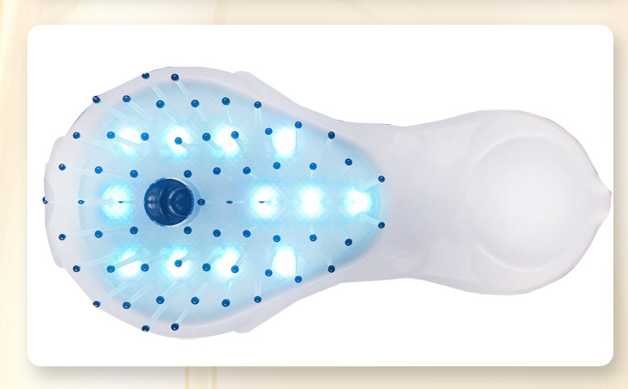 Anti-Static Ionic Hair Comb with Vibration Massage & USB Charging - White