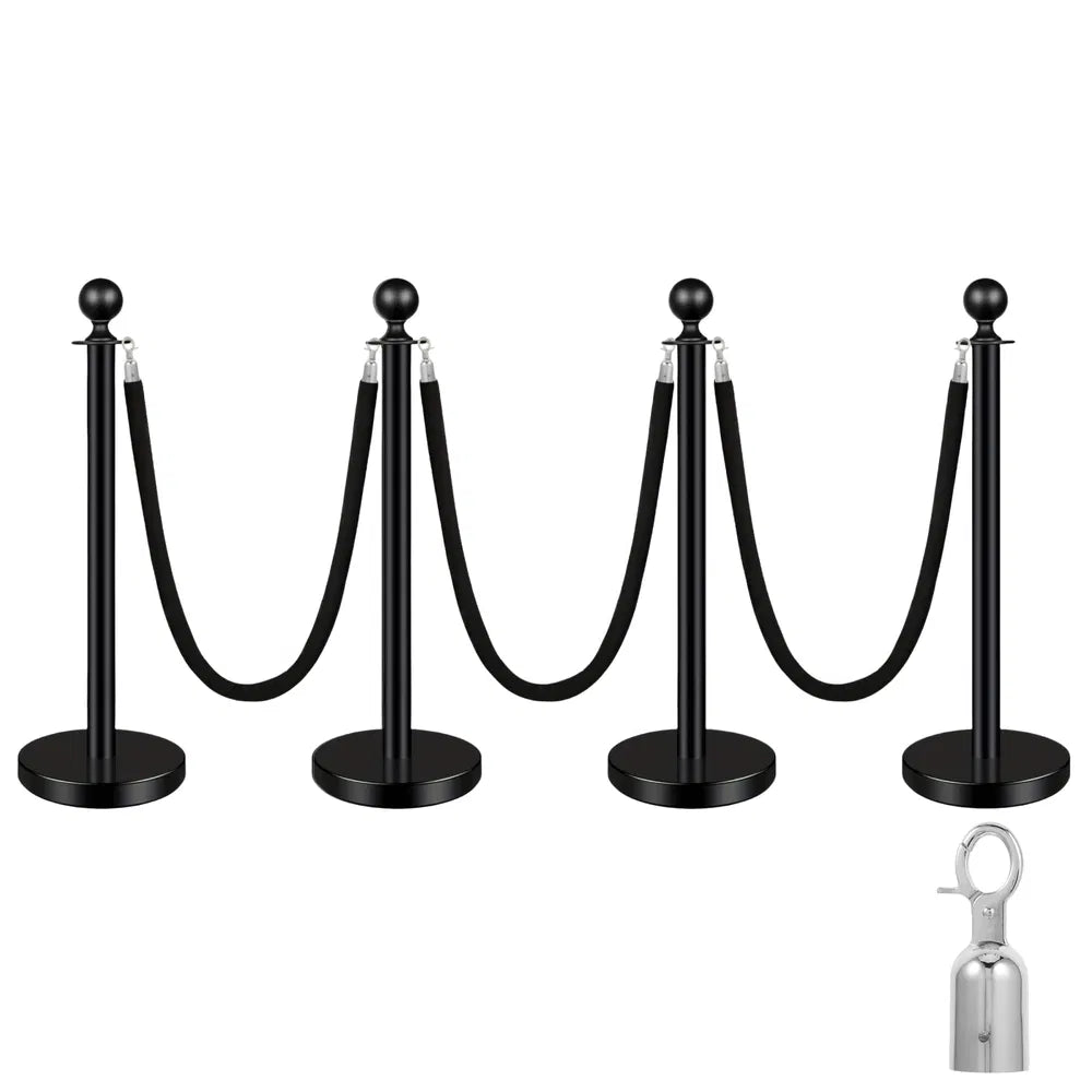 Crowd Control Stanchions with Red Velvet Ropes - Multiple Colors