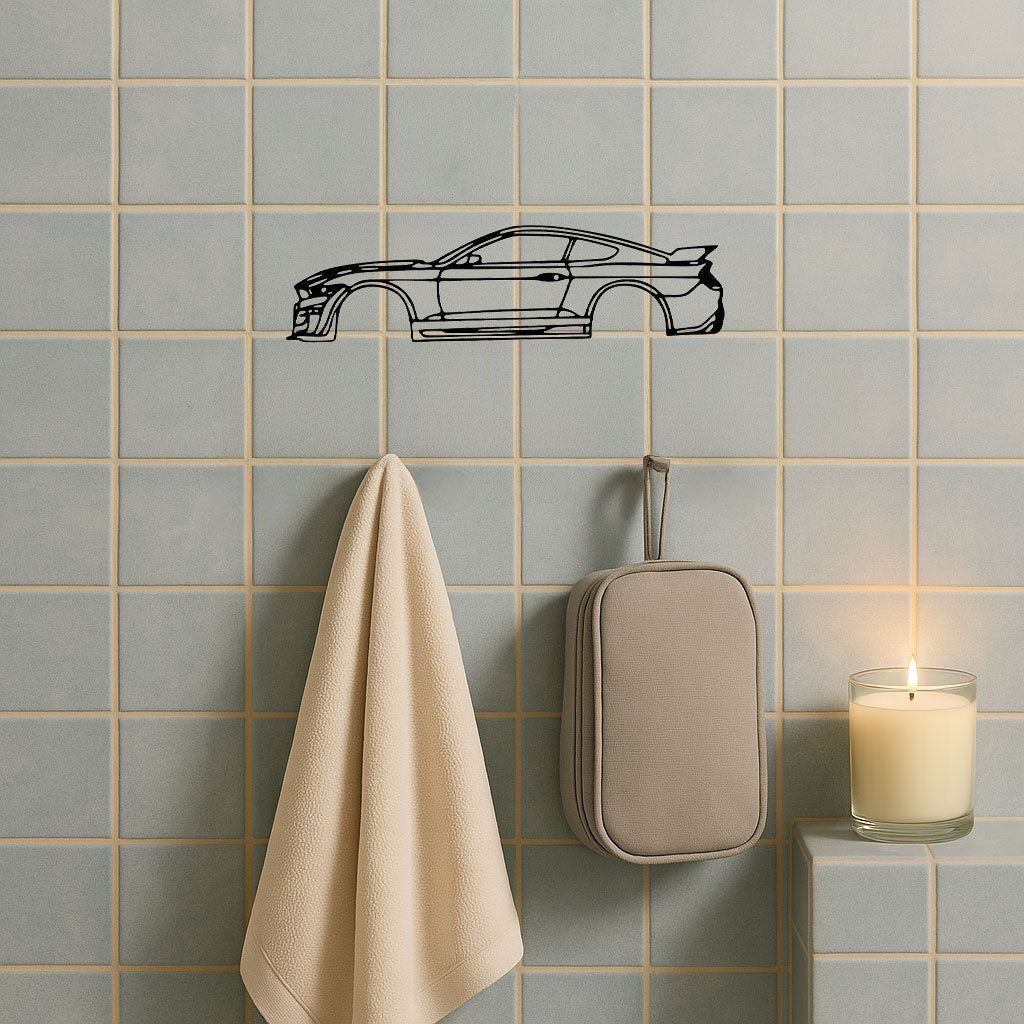 Sleek Sports Car Silhouette Metal Wall Art Decoration