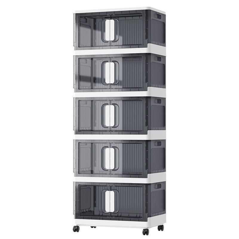 Foldable Clothes Storage Locker with Wheels for Household Organization