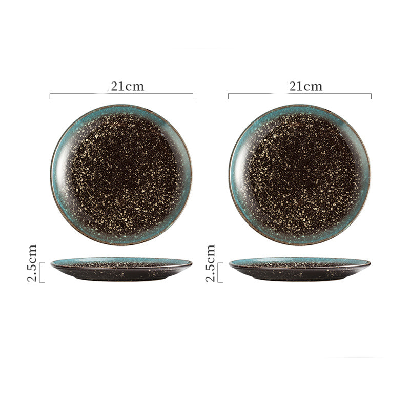 Ceramic Serving Plate Set - Shallow Porcelain Dish for Kitchen & Dining