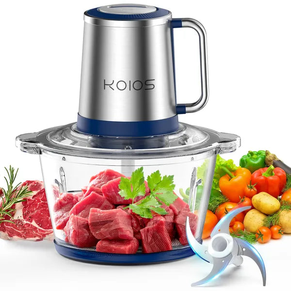 Electric Food Chopper Processor with 2L Glass Bowl for Vegetables & Meat