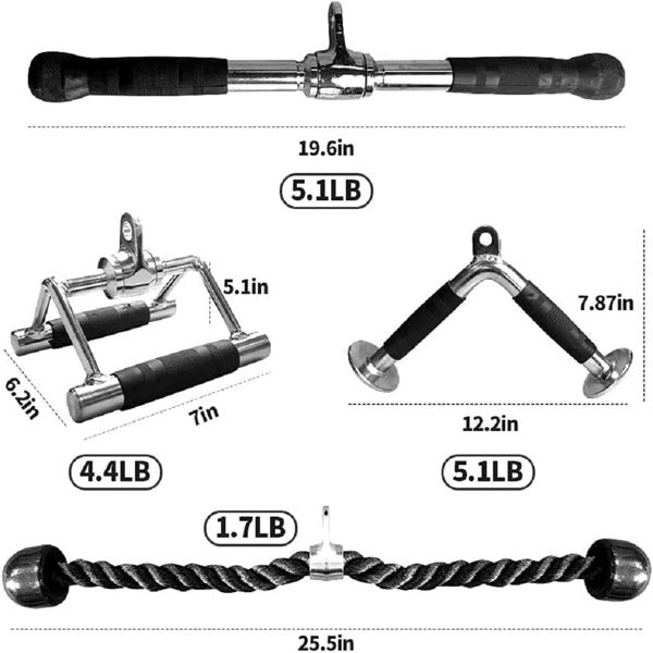 Adjustable 4-Piece Fitness Handlebar Set for Home Workouts