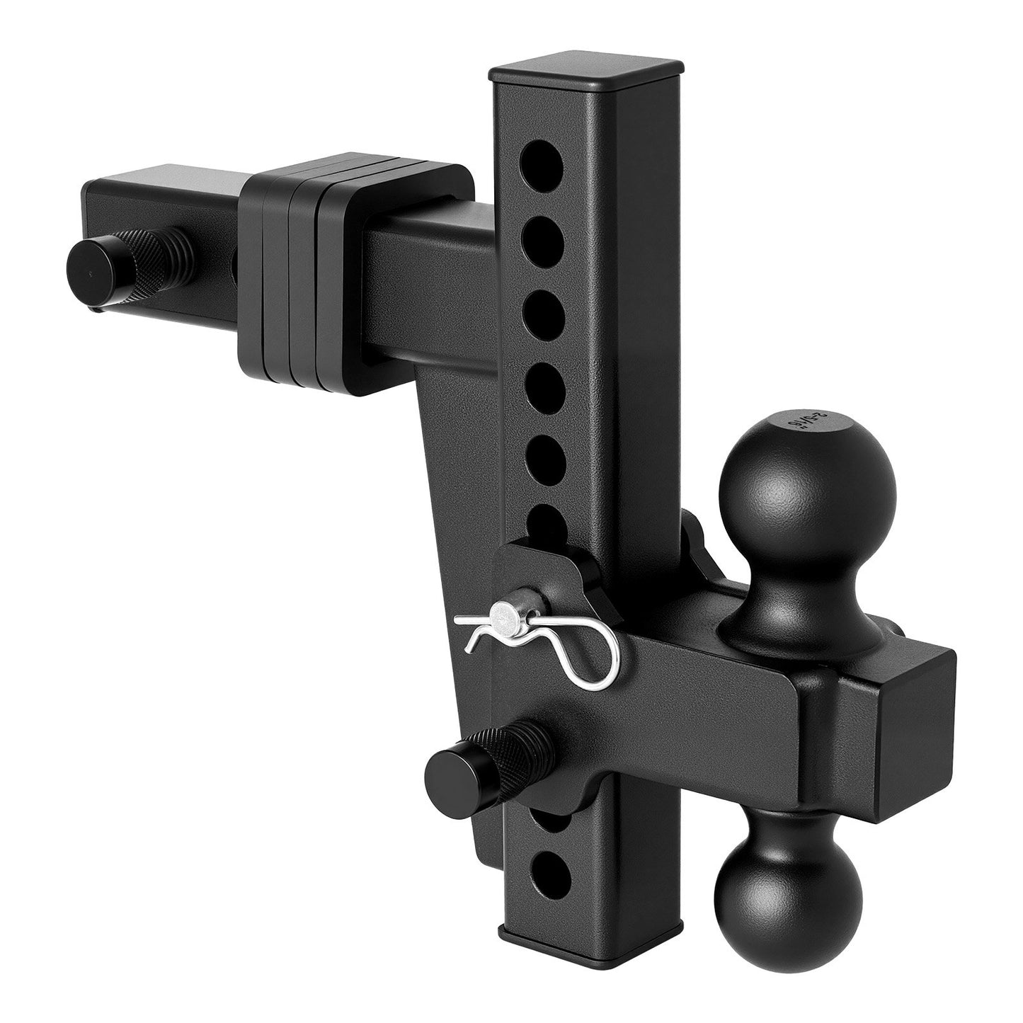 Adjustable Trailer Hitch with 2-Inch Receiver and 2-5/16 Inch Balls - 18500 Lbs GTW, 8-Inch Drop, Towing Mount for RVs and Trucks