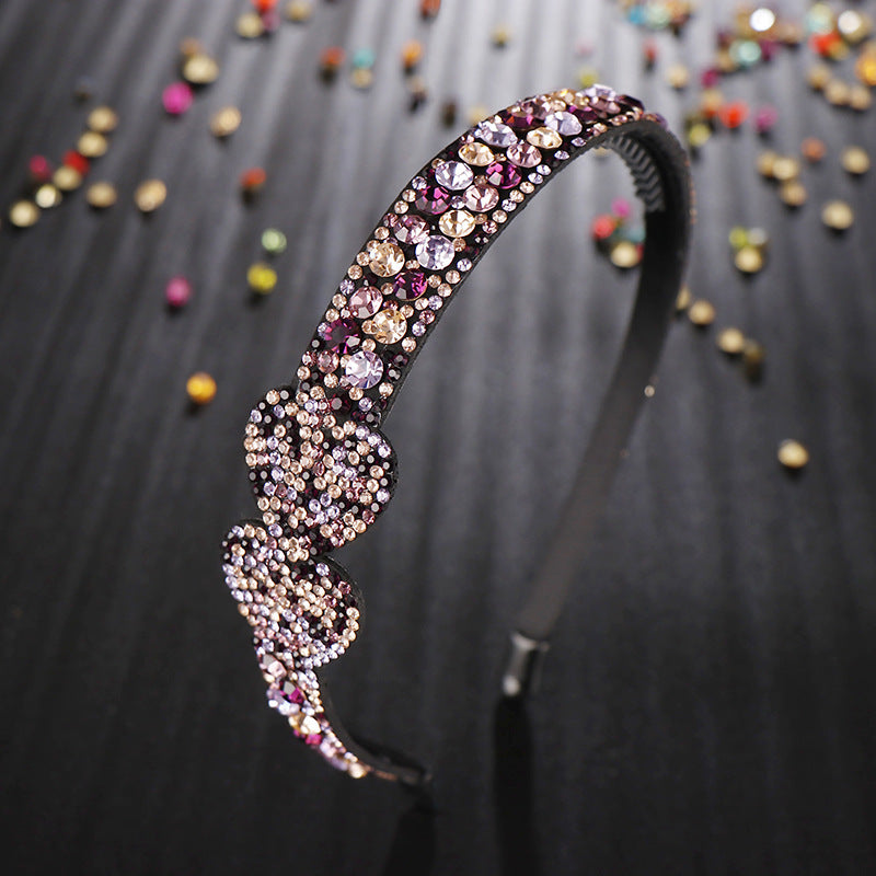 Korean Style Non-Slip Hair Headband with Rhinestones - Hair Accessories for Women