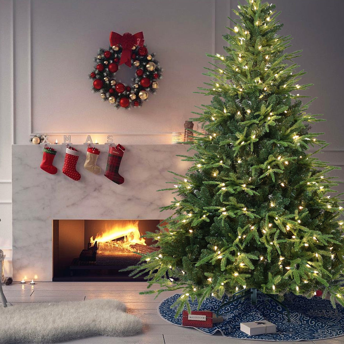 Artificial Christmas Tree with Lights - Multiple Heights Available