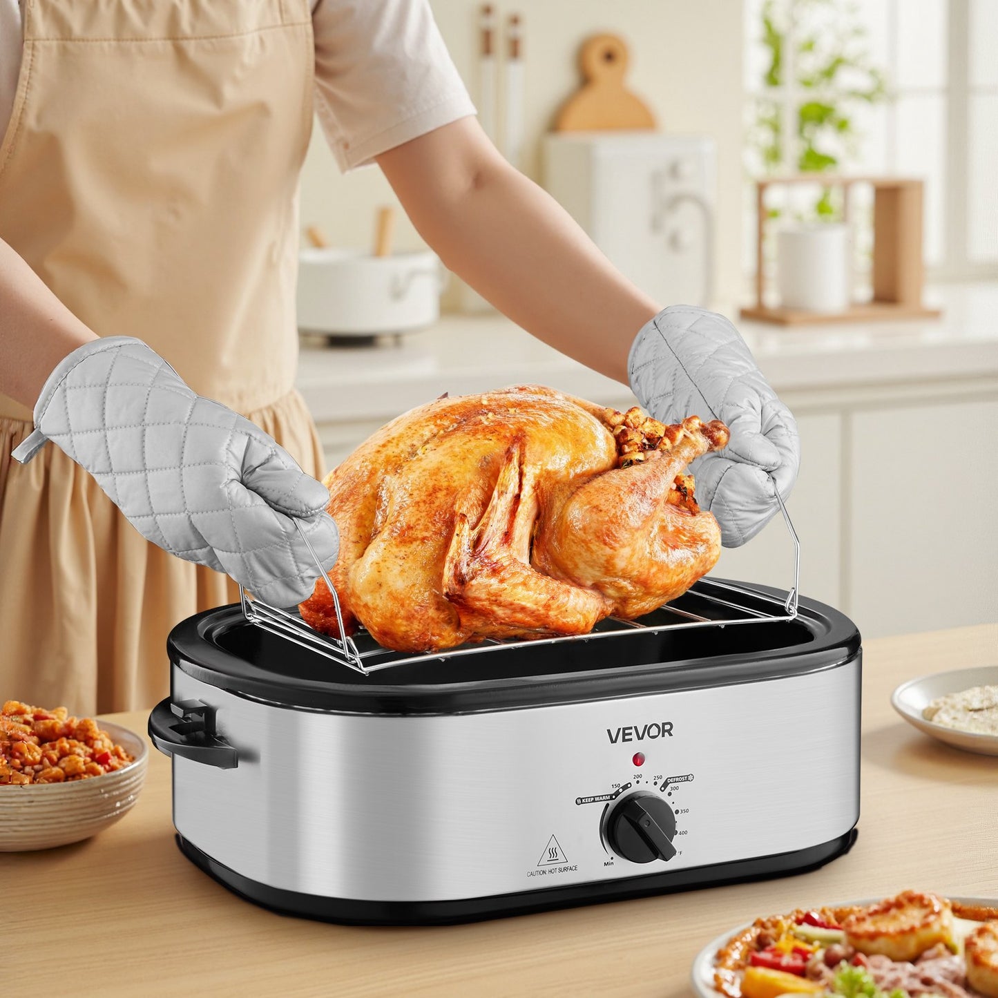 20QT Electric Roaster Oven with Self-Basting Lid - Large Kitchen Appliance