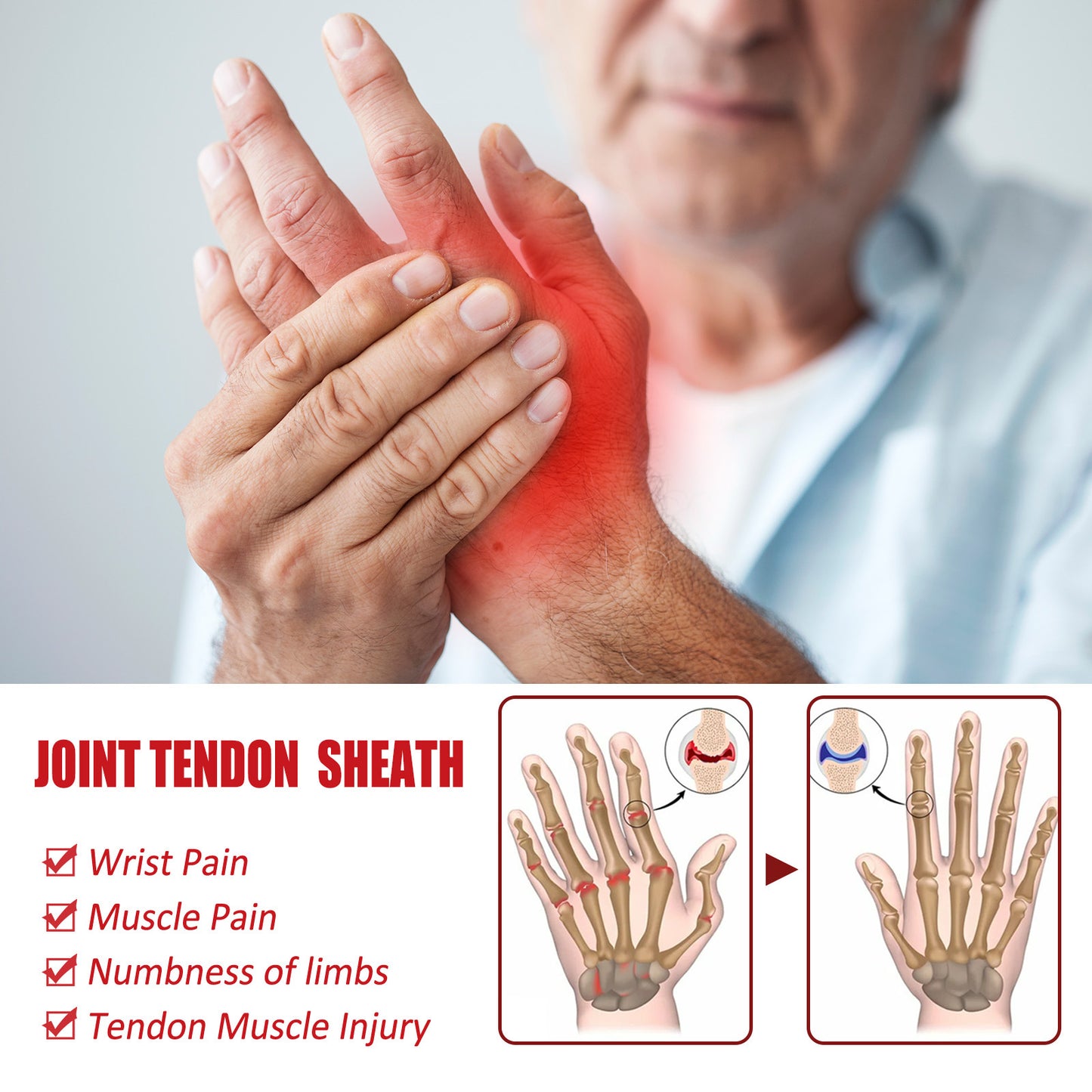 Hand and Foot Joint Care Patch - 12pcs Natural Herbal Pain Relief