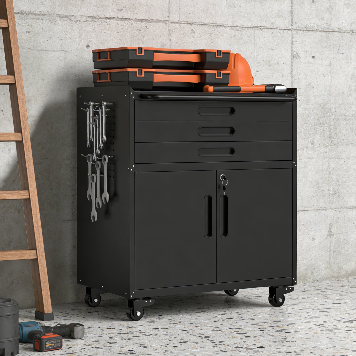 34.3 Rolling Metal Tool Cabinet - Heavy Duty Garage Storage With