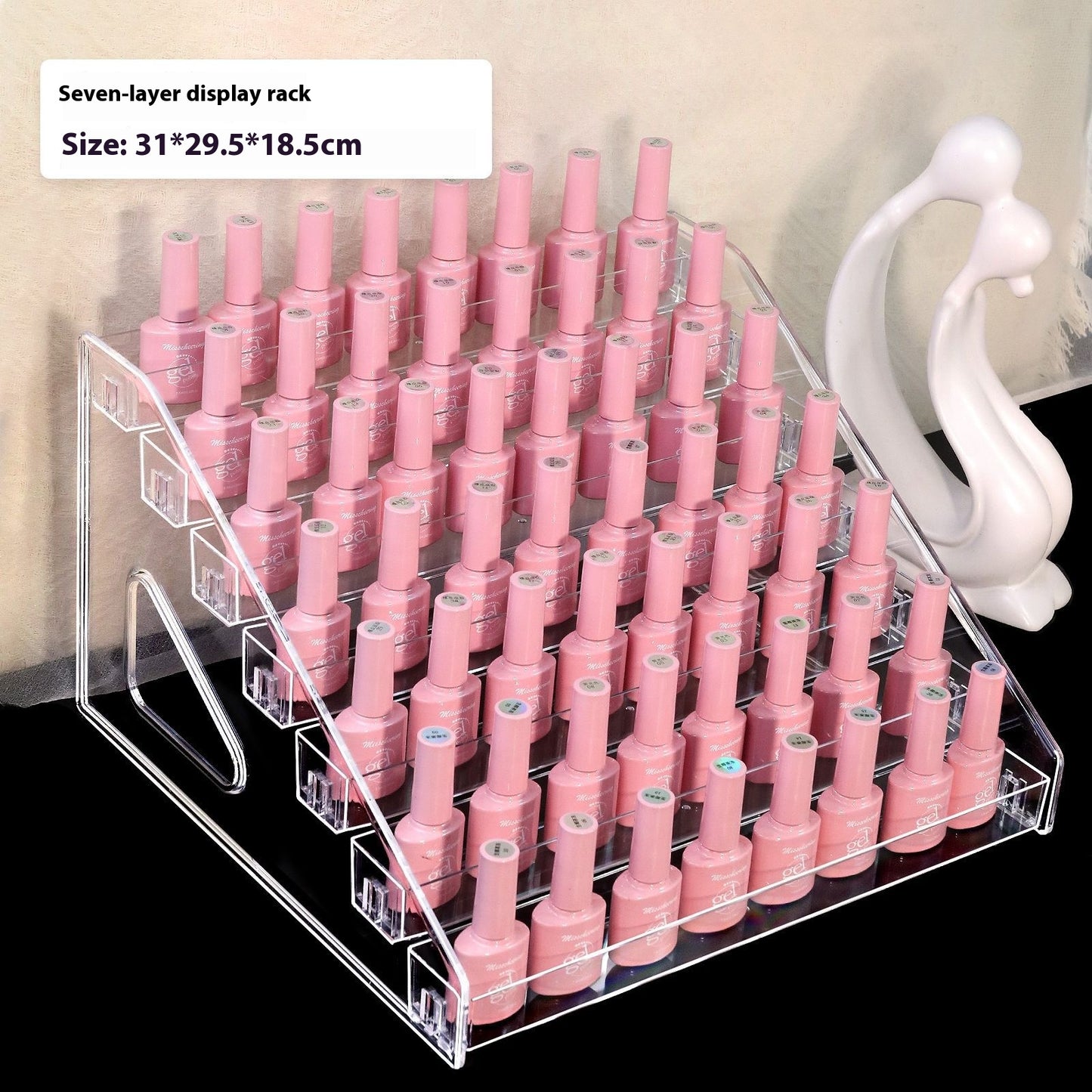 Multi-Layer Acrylic Nail Polish Display Rack - Clear Storage Organizer