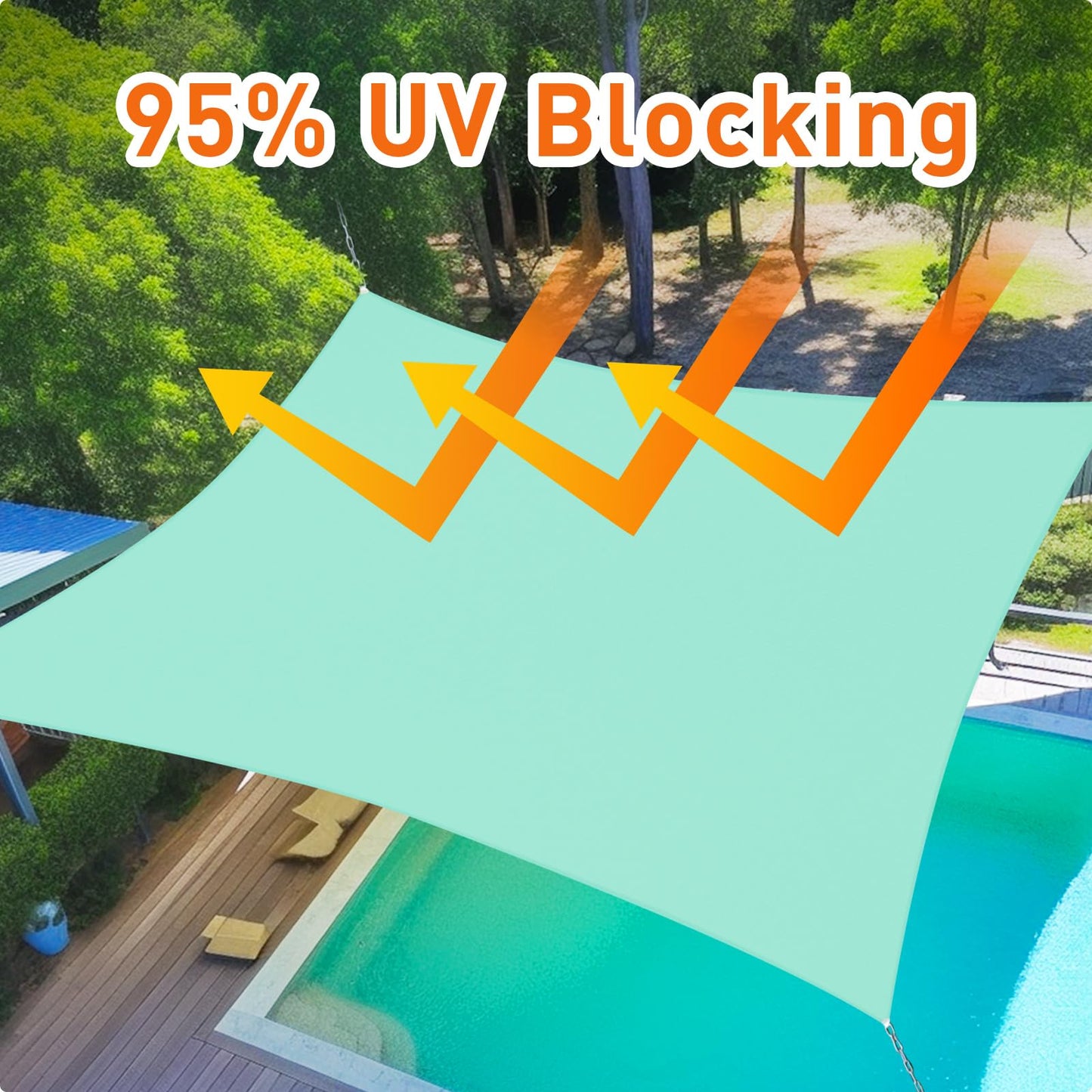 12x16ft Sunshade Sail UV Protection Waterproof Shade Sail for Garden & Patio