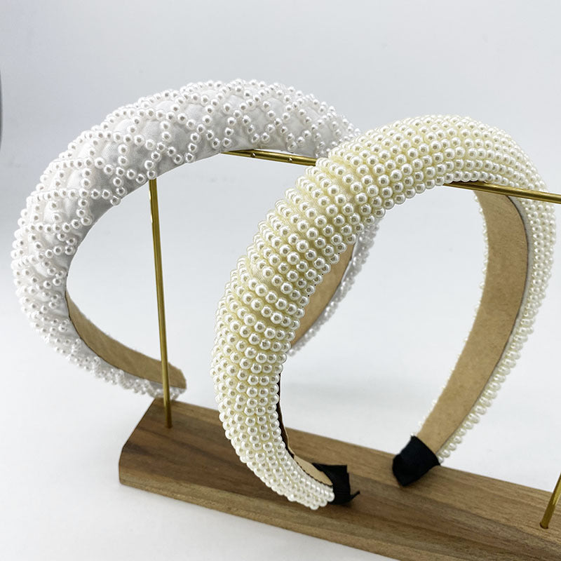Women's Pearl Headband with Rhinestone - Multiple Colors
