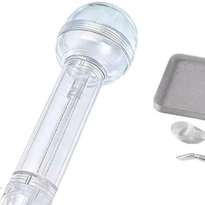 Press-Type Transparent Bead Pen with 2 Bead Boxes - Bun-Shaped Design
