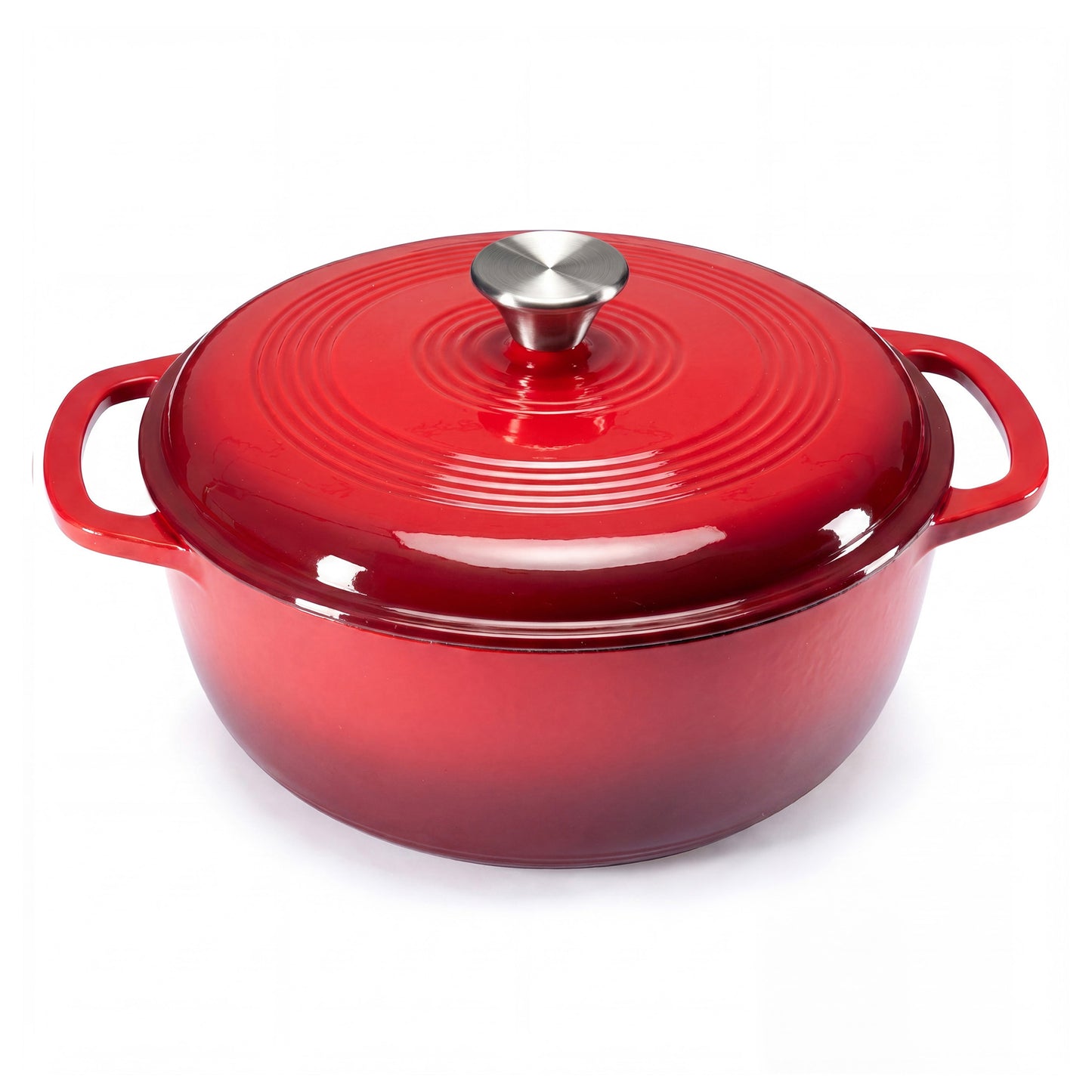 6 Quart Enameled Cast Iron Dutch Oven with Moisture-Sealing Lid