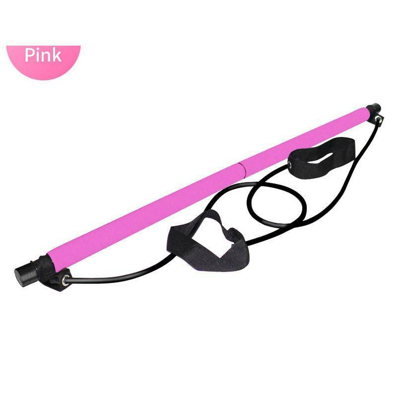 Home Fitness Pilates Stick with Resistance Bands - Multiple Colors