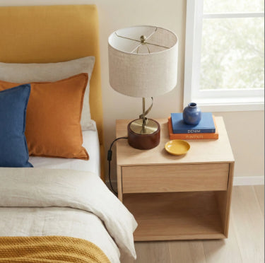 Bedside Bedroom Nightstand Desk Lamp Study Lamps Solid Wood Creative