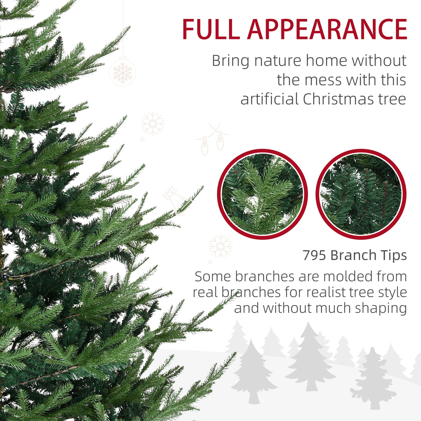 6 Foot Artificial Christmas Tree - Nordic Pine with 795 Branches