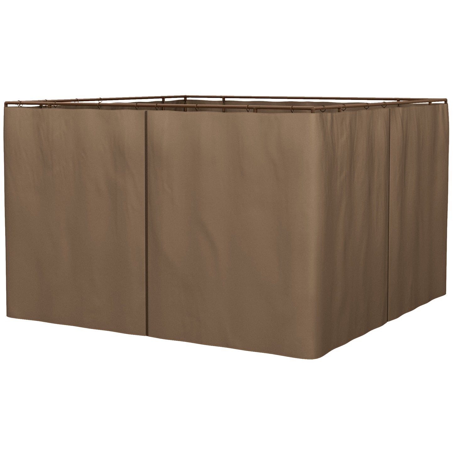 Gazebo Sidewall Set with Hooks & C-Rings - Brown, 9.84' x 9.84'