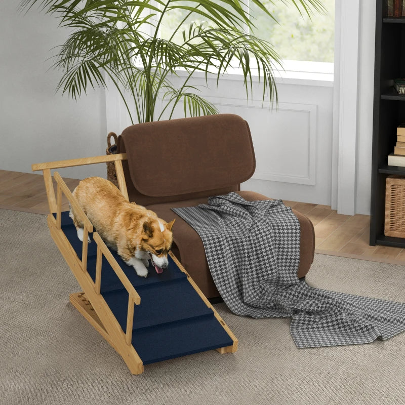 Dog Ramp with Removable Guardrails - Wooden Pet Accessibility Aid