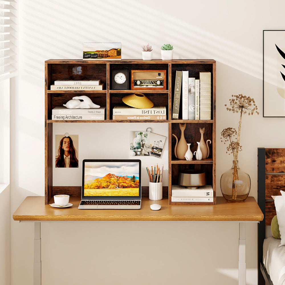 Desktop Bookshelf With 7 Open Cubbies And 3 Adjustable Shelves 2