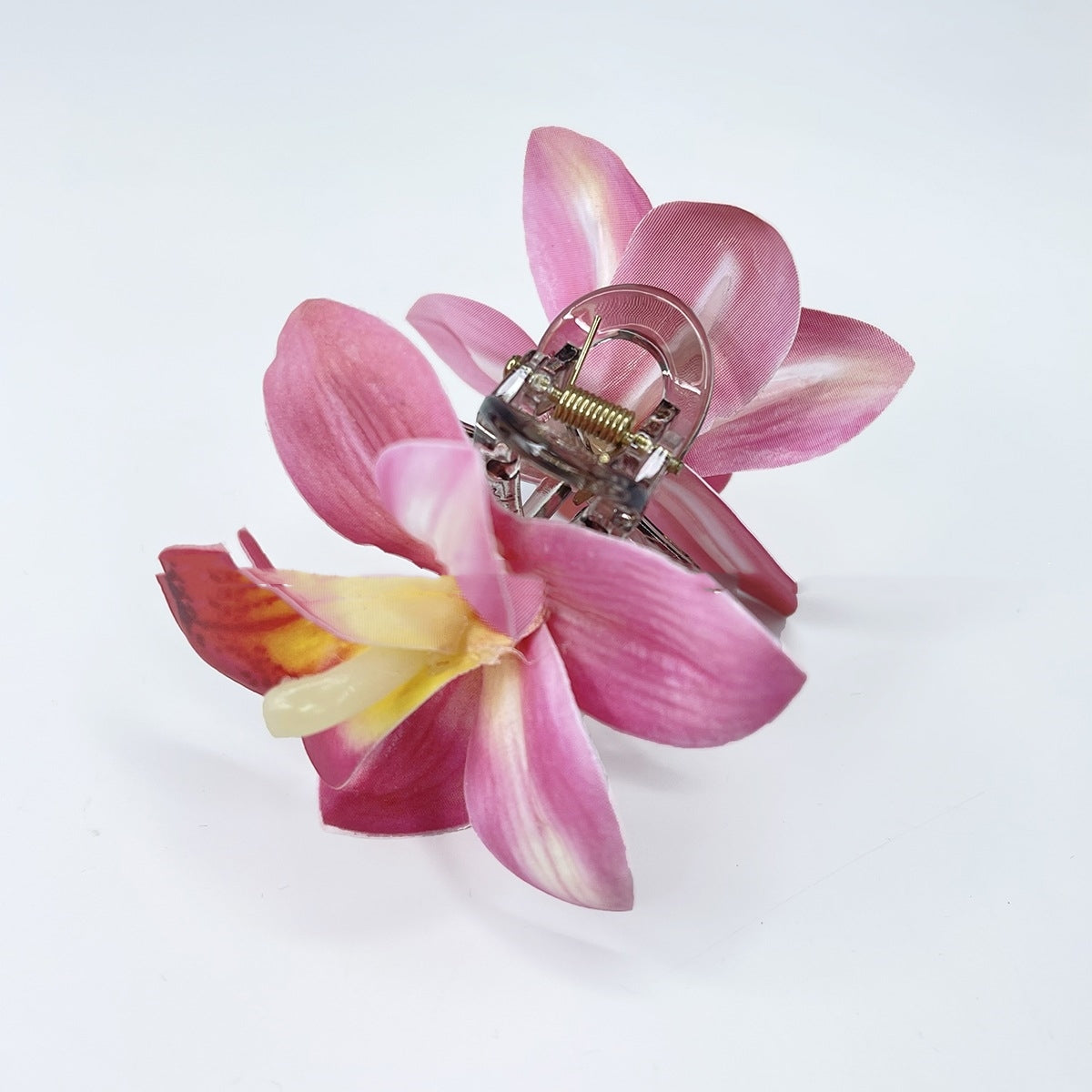 Double Orchid Hair Barrettes Bohemian Vacation Style Hairpins for Women