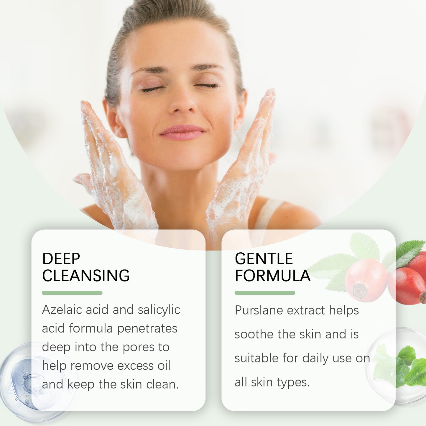 Hydrating Facial Cleanser with Salicylic Acid - Deep Pore Oil Control Wash