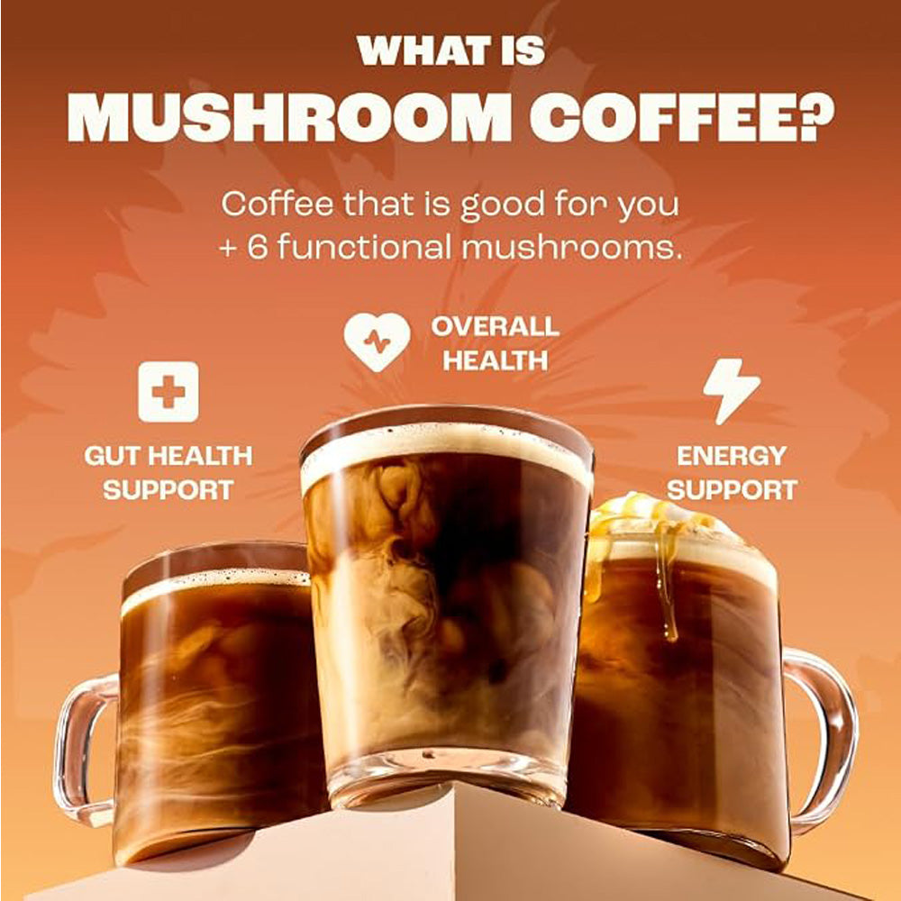 Organic Mushroom Instant Coffee with 6 Adaptogenic Mushrooms - 30 Servings